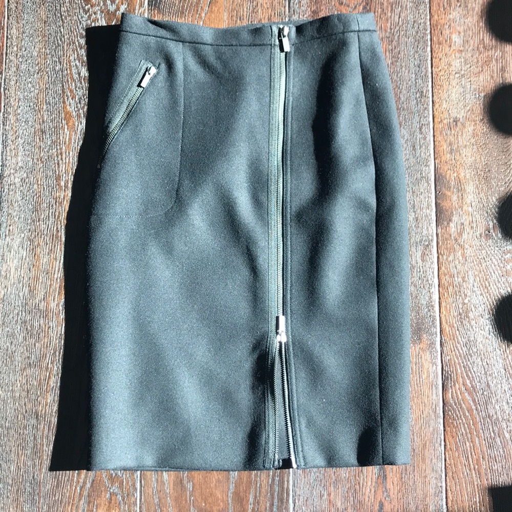J. Crew Wool Pencil Skirt with Zip Detail